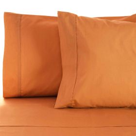 Cotton Blend 800 Thread Count Solid Pillowcase Set of 2 (Color: Rust, size: Standard)