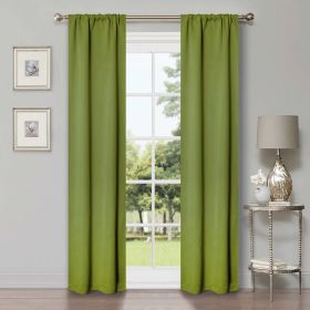 Solid Room Darkening Rod Pocket Blackout Curtain Panels, Set of 2 (Color: Sage, size: 26" X 84")