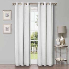 Blackout Window Curtains Solid Room Darkening Washable Set of 2 (Color: Snow White, size: 42" X 96")