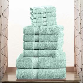 10-Piece Egyptian Cotton Plush Towel Set - Madison (Color: Seafoam)