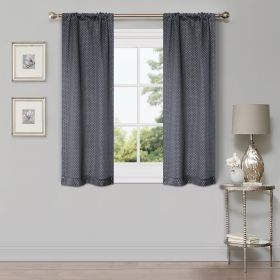Modern Shimmer Washable Room Darkening Blackout Curtains, Set of 2 (Color: Grey, size: 26" X 84")