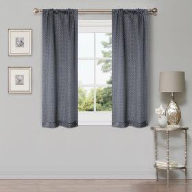 Modern Shimmer Washable Room Darkening Blackout Curtains, Set of 2 (Color: Silver, size: 26" X 63")