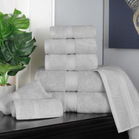 Egyptian Cotton 8-piece towel set – Plush & Heavyweight (Color: Silver)