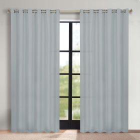 Classic Modern Solid Room Darkening Blackout Curtain Panels, Set of 2 (Color: Slate Blue, size: 52" x 108")