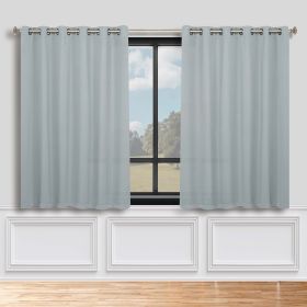Classic Modern Solid Room Darkening Blackout Curtain Panels, Set of 2 (Color: Slate Blue, size: 52" x 63")