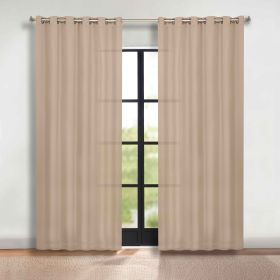 Classic Modern Solid Room Darkening Blackout Curtain Panels, Set of 2 (Color: Smokey Ash, size: 70" x 108")