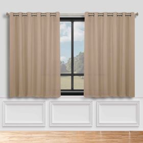 Classic Modern Solid Room Darkening Blackout Curtain Panels, Set of 2 (Color: Smokey Ash, size: 70" x 63")