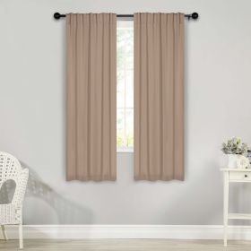 Solid Room Darkening Blackout Curtain Panels, Back Tabs, Set of 2 (Color: Smokey Ash, size: 26" X 63")