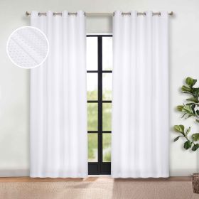 Modern Shimmer Washable Room Darkening Blackout Curtains, Set of 2 (Color: Snow White, size: 52" X 120")