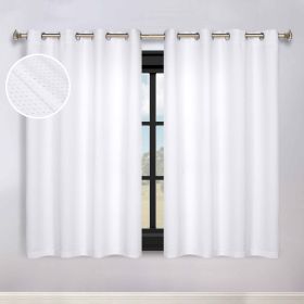 Modern Shimmer Washable Room Darkening Blackout Curtains, Set of 2 (Color: Snow White, size: 52" x 63")