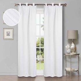 Modern Shimmer Washable Room Darkening Blackout Curtains, Set of 2 (Color: Snow White, size: 42" X 108")