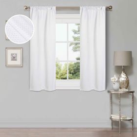 Modern Shimmer Washable Room Darkening Blackout Curtains, Set of 2 (Color: Snow White, size: 42" X 63")