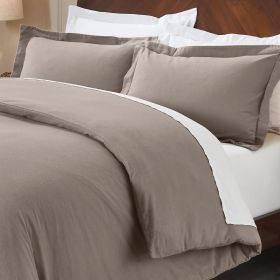 100% Cotton Flannel Solid Modern Fuzzy Duvet Cover Set (Color: Grey, size: Full/Queen)