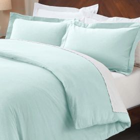 100% Cotton Flannel Solid Modern Fuzzy Duvet Cover Set (Color: Light Blue, size: Full/Queen)