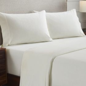 Cotton Flannel Pillowcases Soft Fuzzy Set of 2 (Color: Ivory, size: King)