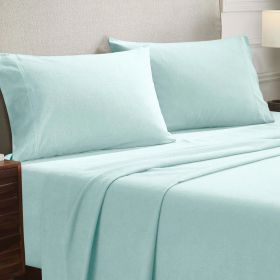 Cotton Flannel Pillowcases Soft Fuzzy Set of 2 (Color: Light Blue, size: Standard)