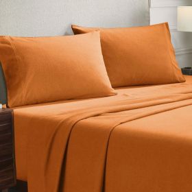 Cotton Flannel Pillowcases Soft Fuzzy Set of 2 (Color: Pumpkin, size: Standard)