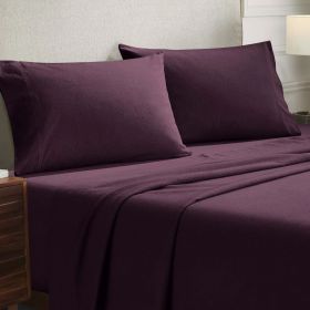 Cotton Flannel Pillowcases Soft Fuzzy Set of 2 (Color: Purple, size: Standard)