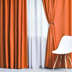 Blackout Window Curtains Solid Room Darkening Washable Set of 2 (Color: Rust, size: 52" x 108")
