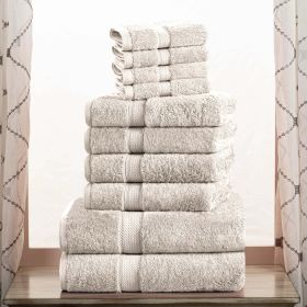 10-Piece Egyptian Cotton Plush Towel Set - Madison (Color: Stone)
