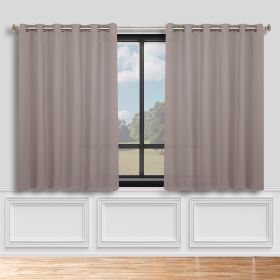Classic Modern Solid Room Darkening Blackout Curtain Panels, Set of 2 (Color: Taupe, size: 52" x 63")