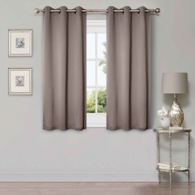 Classic Modern Solid Room Darkening Blackout Curtain Panels, Set of 2 (Color: Taupe, size: 42" X 63")
