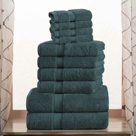 10-Piece Egyptian Cotton Plush Towel Set - Madison (Color: Teal)