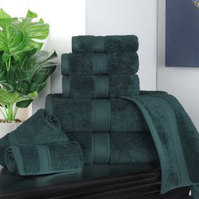 Egyptian Cotton 8-piece towel set – Plush & Heavyweight (Color: Teal)