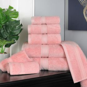 Egyptian Cotton 8-piece towel set – Plush & Heavyweight (Color: Tea Rose)