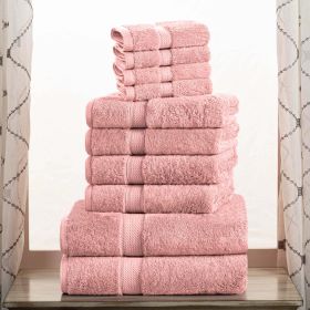 10-Piece Egyptian Cotton Plush Towel Set - Madison (Color: Tea Rose)