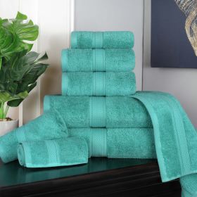 Egyptian Cotton 8-piece towel set – Plush & Heavyweight (Color: Turquoise)