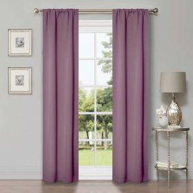 Solid Room Darkening Rod Pocket Blackout Curtain Panels, Set of 2 (Color: Wisteria, size: 26" X 84")
