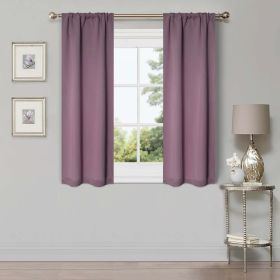 Solid Room Darkening Rod Pocket Blackout Curtain Panels, Set of 2 (Color: Wisteria, size: 26" X 63")