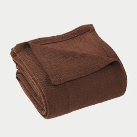 100% Cotton Waffle Blanket – Cooling Waffle Weave, Lightweight & Breathable (Color: Chocolate, size: Twin)
