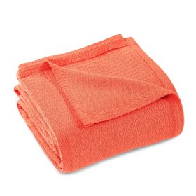 100% Cotton Waffle Blanket – Cooling Waffle Weave, Lightweight & Breathable (Color: Coral, size: Twin)