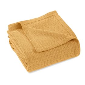 100% Cotton Waffle Blanket – Cooling Waffle Weave, Lightweight & Breathable (Color: Sahara, size: Throw)