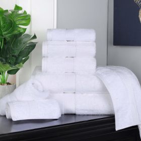Egyptian Cotton 8-piece towel set – Plush & Heavyweight (Color: White)