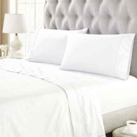 300 Thread Count Organic Cotton Percale Bed Sheet Sets - Deep Pocket (Color: White, size: Queen)