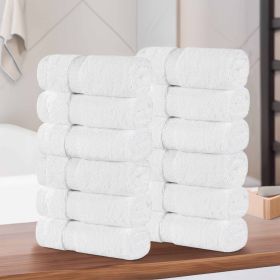 Egyptian Giza Cotton Plush Soft Towel Set 12 Piece (Color: White)