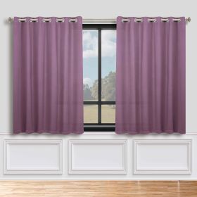 Classic Modern Solid Room Darkening Blackout Curtain Panels, Set of 2 (Color: Wisteria, size: 70" x 63")
