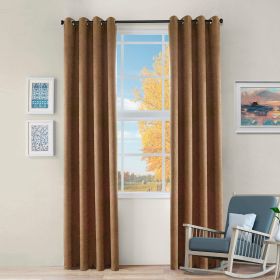 2 Panel Blackout Curtains Senna Solid Textured Grommet Window Panels (Color: Bronze Olive, size: 42" X 108")