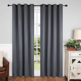 Modern Shimmer Washable Room Darkening Blackout Curtains, Set of 2 (Color: Grey, size: 42" X 63")