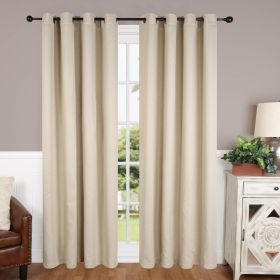 Modern Shimmer Washable Room Darkening Blackout Curtains, Set of 2 (Color: Ivory, size: 52" X 84")