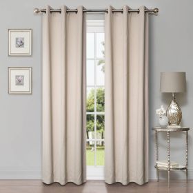 Modern Shimmer Washable Room Darkening Blackout Curtains, Set of 2 (Color: Ivory, size: 42" X 63")