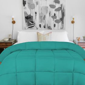 Brushed Microfiber Down Alternative Comforter Medium Weight Solid (Color: Turquoise, size: Twin/Twin XL)
