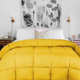 Brushed Microfiber Down Alternative Comforter Medium Weight Solid (Color: Yellow, size: Twin/Twin XL)