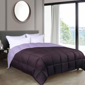 Brushed Microfiber Down Alternative Comforter Reversible (Color: Plum-Lilac, size: Twin/Twin XL)