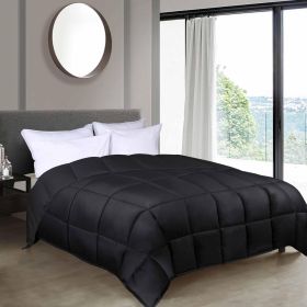 Brushed Microfiber Down Alternative Comforter Reversible (Color: Black, size: Full/Queen)