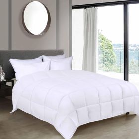 Brushed Microfiber Down Alternative Comforter Reversible (Color: White, size: Full/Queen)