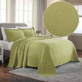 Lightweight Cotton Bedspread Sets 3-Piece Celtic Circle Jacquard Matelassé (Color: Sweet Pea, size: Twin)